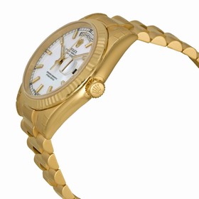 Rolex Day Date White Index Dial President Bracelet 18k Yellow Gold Men's Watch 118239WSP