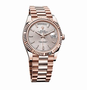 Rolex Day-Date 40 Sundust Stripe Dial 18K Everose Gold Automatic Men's Watch 228235SNSP