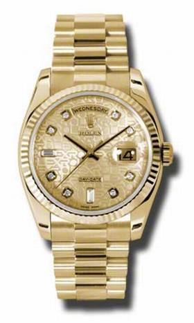 Rolex Day-date Champagne Jubilee Automatic 18kt Yellow Gold Men's Watch 118238CJDP