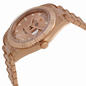 Rolex Day-Date II Champagne Dial Automatic 18K Rose Gold President Men's Watch 218235CDP