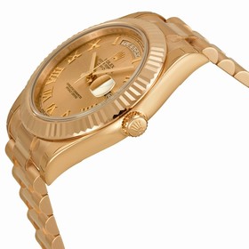 Rolex Day-Date II Champagne Dial Automatic 18kt Rose Gold President Men's Watch 218235CRP