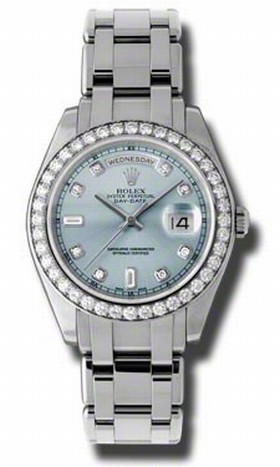 Rolex Day-Date Masterpiece Ice Blue Automatic Platinum Pearl Master Ladies Watch 18946IBLDPM