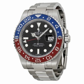 Rolex GMT Master II Black Dial 18kt White Gold Men's Watch 116719BKSO