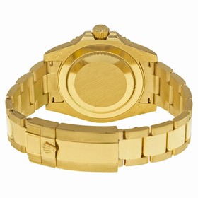 Rolex GMT Master II Black Index Dial Oyster Bracelet 18kt Yellow Gold Men's Watch 116718BKSO