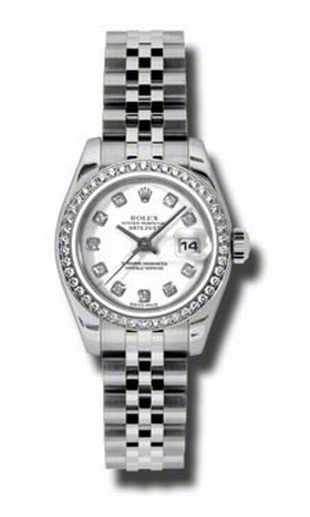 Rolex Lady Datejust 26 White Dial Stainless Steel Diamond Ladies Watch 179384WDJ