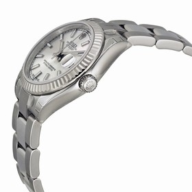 Rolex Lady Datejust 31 Silver Index Dial Oyster Bracelet 18k White Gold Fluted Bezel Watch 178274SSO