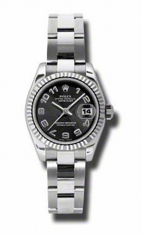 Rolex Datejust Black Concentric Dial Automatic Ladies Watch 179174BKCAO