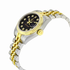 Rolex Datejust Black Diamond Dial Jubilee Bracelet Two Tone Ladies Watch 179173BKDJ