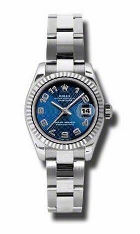 Rolex Datejust Blue Concentric Dial Automatic Ladies Watch 179174BLCAO