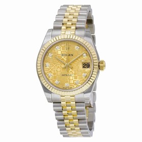 Rolex Lady Datejust Champagne Jubilee Diamond Dial Steel and 18K Yellow Gold Automatic Watch 178273CJDJ