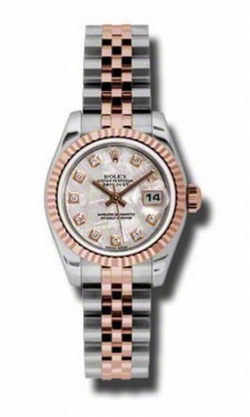 Rolex Datejust Automatic Stainless Steel w/ 18kt Rose Gold Ladies Watch 179171MTDJ