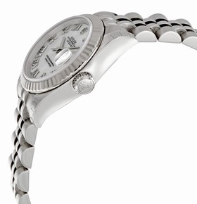 Rolex Datejust Mother of Pearl Dial 18k White Gold Fluted Bezel Watch 179174MRJ