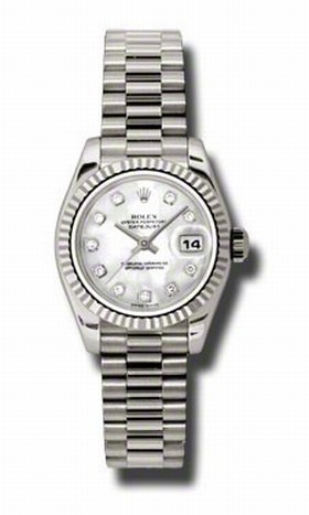 Rolex Datejust Mother of Pearl Dial Automatic White Gold Ladies Watch 179179MDP