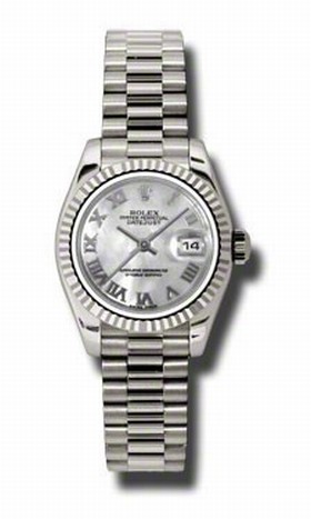 Rolex Datejust Mother of Pearl Dial Automatic White Gold Ladies Watch 179179MRP