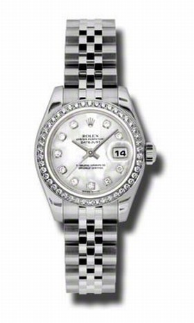 Rolex Datejust Mother of Pearl Diamond Dial Steel and White Gold Ladies Watch 179384MDJ