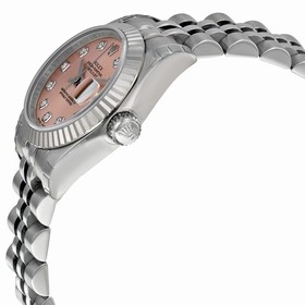 Rolex Lady Datejust Pink Diamond Dial Jubilee Bracelet 18k White Gold Fluted Bezel Ladies Watch 179174PDJ
