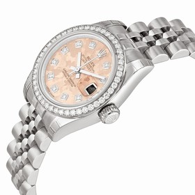 Rolex Datejust Pink Gold Dial Automatic Stainless Steel Ladies Watch 179384PGDJ