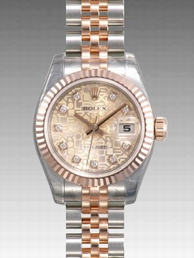 Rolex Datejust Pink Jubilee Diamond Dial 18k Rose Gold Fluted Bezel Two Tone Ladies Watch 179171PJDJ