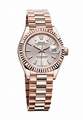 Rolex Lady Datejust Silver Dial 18K Yellow Gold Automatic Watch 279178SSP
