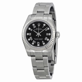 Rolex Lady Oyster Perpetual Black Dial Fluted Bezel Ladies Watch 176234BKRDO
