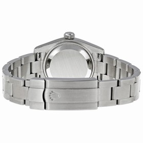 Rolex Oyster Perpetual Pink Roman Numeral and Diamond Dial Fluted 18kt White Gold Bezel Ladies Watch 176234PRDP