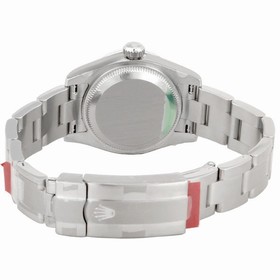 Rolex No Date Silver Dial Oversized Arabic Dial Markers 18k White Gold Fluted Bezel Ladies Watch 176234SMAXI