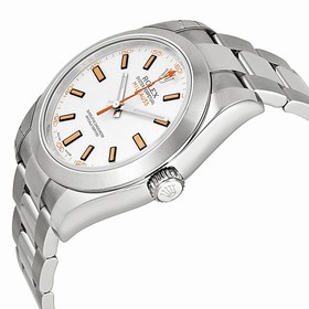 Rolex Milgauss White Index Dial Domed Bezel Oyster Bracelet Men's Watch 116400WSO