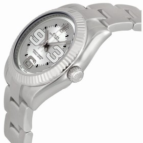 Rolex No Date Silver Dial Oversized Arabic Markers 18k White Gold Fluted Bezel Unisex Watch 177234SMAXI