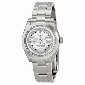 Rolex No Date Silver Dial Oversized Markers Domed Bezel Unisex Watch 177200S369O