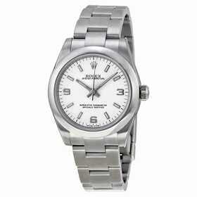 Rolex No Date White Arabic and Stick Dial Stainless Steel Oyster Bracelet Watch 177200WASO