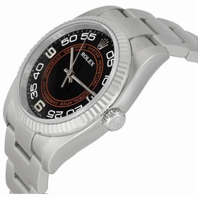 Rolex Oyster Perpetual 36 mm Black and Orange Concentric Dial Stainless Steel Men's Watch 116034BKOCAO