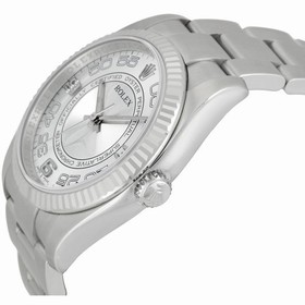 Rolex Oyster Perpetual 36 mm Silver Concentric Dial Stainless Steel Men's Watch 116034SCAO