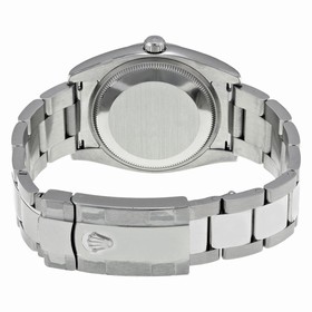 Rolex Oyster Perpetual Date White Dial Fluted 18kt White Gold Bezel Men's Watch 115234WSO