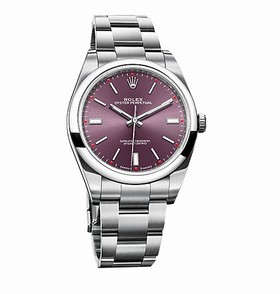 Rolex Oyster Perpetual Red Grape Dial Stainless Steel Men's Watch 114300RGSO