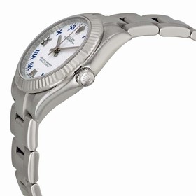 Rolex Oyster Perpetual White Dial Stainless Steel and 18kt White Gold Bezel Automatic Ladies Watch 177234WBLRO