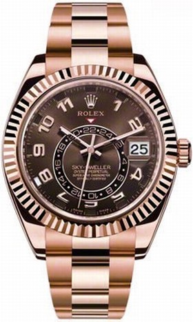 Rolex Sky Dweller Chocolate Dial 18K Rose Gold Automatic Men's Watch 326935CHAO