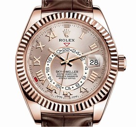 Rolex Sky-Dweller Sundust Dial 18K Everose Gold Automatic Men's Watch 326135SNRL