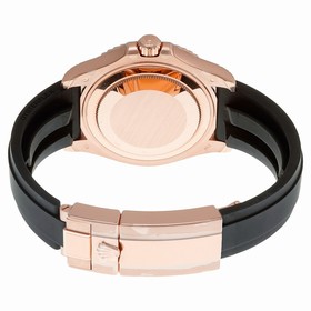 Rolex Yacht-Master Automatic Black Dial 18kt Everose Gold Black Rubber Strap Unisex Watch 268655BKSRS