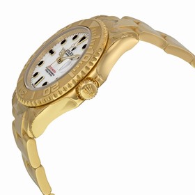 Rolex Yacht Master White Dial Automatic 18K Yellow Gold Bracelet Men's Watch 168628