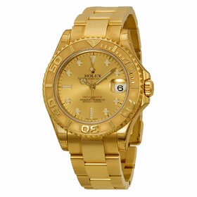 Rolex Yacht-Master Automatic Gold Dial 18kt Yellow Gold Midsize Watch 168628CSO