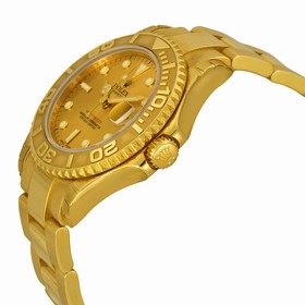Rolex Yacht-Master Automatic Gold Dial 18kt Yellow Gold Midsize Watch 168628CSO