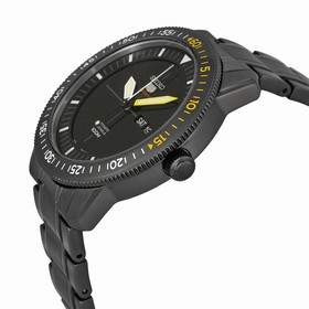 Seiko 5 Automatic Black Dial Black Ion-plated Men's Watch SRP569