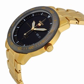Seiko 5 Automatic Black Dial Gold-plated Men's Watch SRP570
