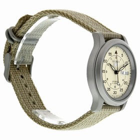 Seiko 5 Beige Dial Beige Canvas Men's Watch SNK803