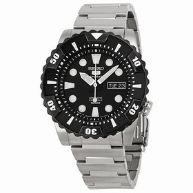 Seiko 5 Black Dial Automatic Stainless Steel Men's Watch SNZJ19J1