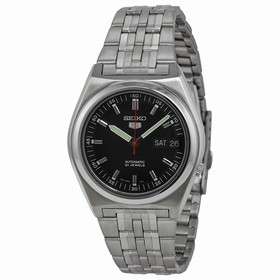 Seiko 5 Black Dial Stainless Steel Automatic Men's Watch SNK649