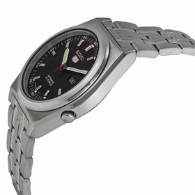 Seiko 5 Black Dial Stainless Steel Automatic Men's Watch SNK649