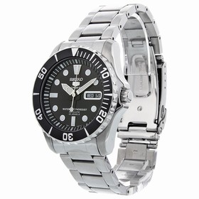 Seiko 5 Black Dial Stainless Steel Automatic Men's Watch SNZF17