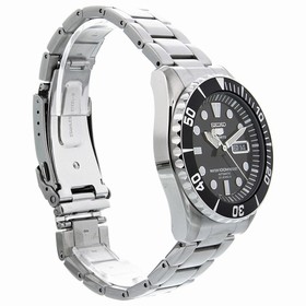 Seiko 5 Black Dial Stainless Steel Automatic Men's Watch SNZF17