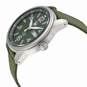 Seiko 5 Sports Automatic Green Dial Green Canvas Men's Watch SRP621
